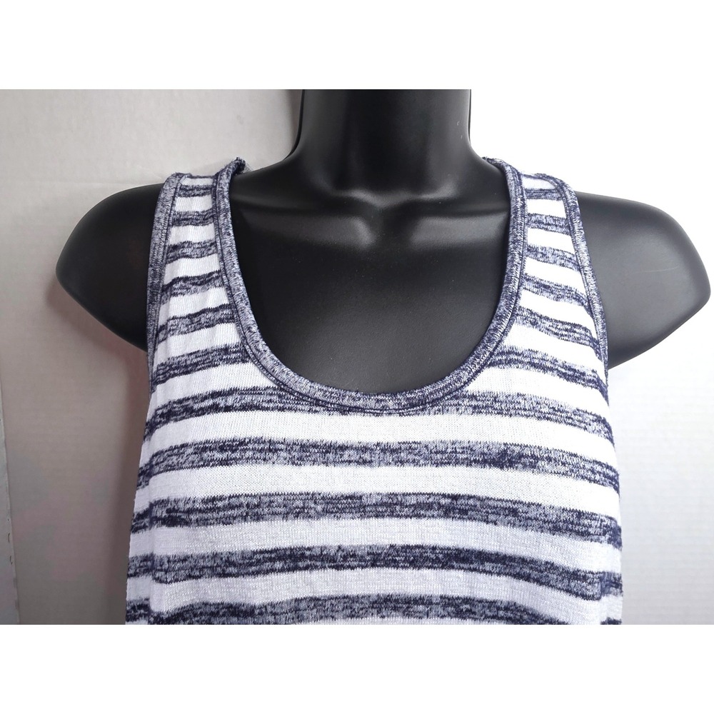 Market & Spruce Lexxi Navy Blue White Striped Tie Back A-Line Tank Top Large
